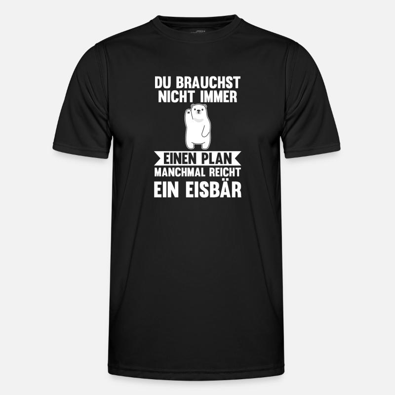 Eisbär Eisbären - Männer Funktions-T-Shirt - Schwarz