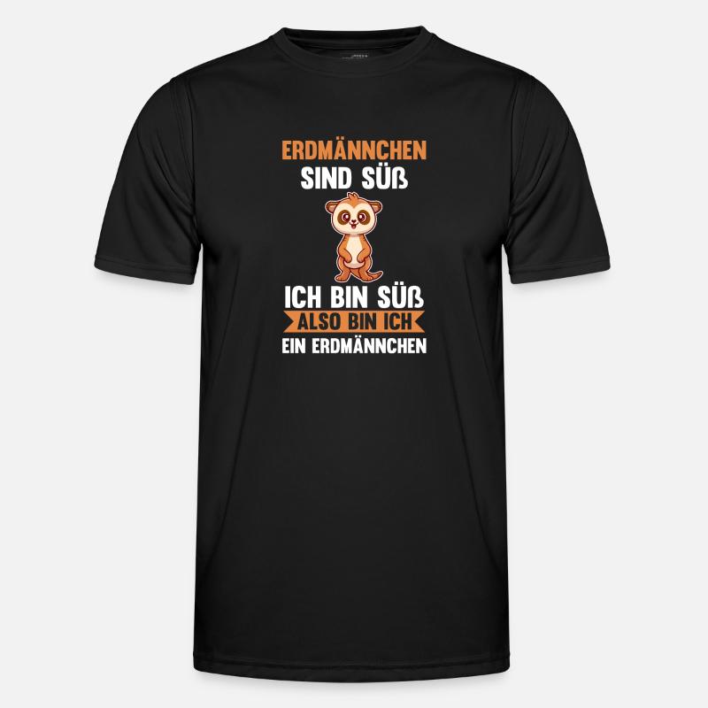 Erdmännchen - Männer Funktions-T-Shirt - Schwarz
