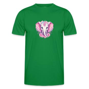 Indischer Elefant in Rosa - Flora und Ornamentik - Männer Funktions-T-Shirt - Kelly Green - Vorne - AI Model Male 178 dark (178cm)