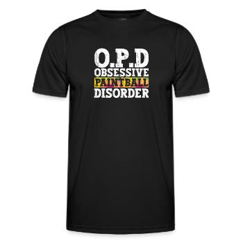 Équipe de paintball trouble obsessionnel-compulsif - T-shirt sport Homme - noir - Devant - AI Model Male 178 dark (178cm)