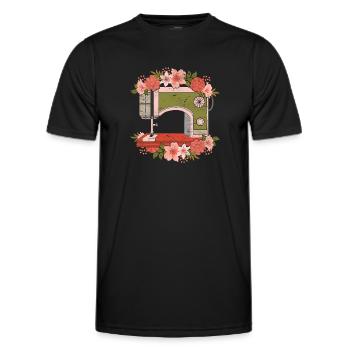 Nähmaschine Handarbeit Näherin Geschenk Nähen - Männer Funktions-T-Shirt - Schwarz - Vorne - AI Model Male 178 dark (178cm)