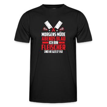 Fleischer Metzger Schlachter - Männer Funktions-T-Shirt - Schwarz - Vorne - AI Model Male 178 dark (178cm)