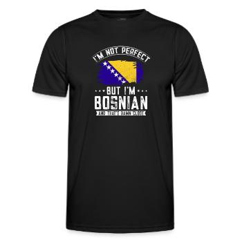 Bosnie-Herzégovine Drapeau Bosnie - T-shirt sport Homme - noir - Devant - AI Model Male 178 dark (178cm)