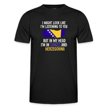 Bosnie-Herzégovine Drapeau Bosnie - T-shirt sport Homme - noir - Devant - AI Model Male 178 dark (178cm)