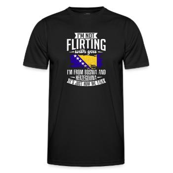 Bosnie-Herzégovine Drapeau Bosnie - T-shirt sport Homme - noir - Devant - AI Model Male 178 dark (178cm)