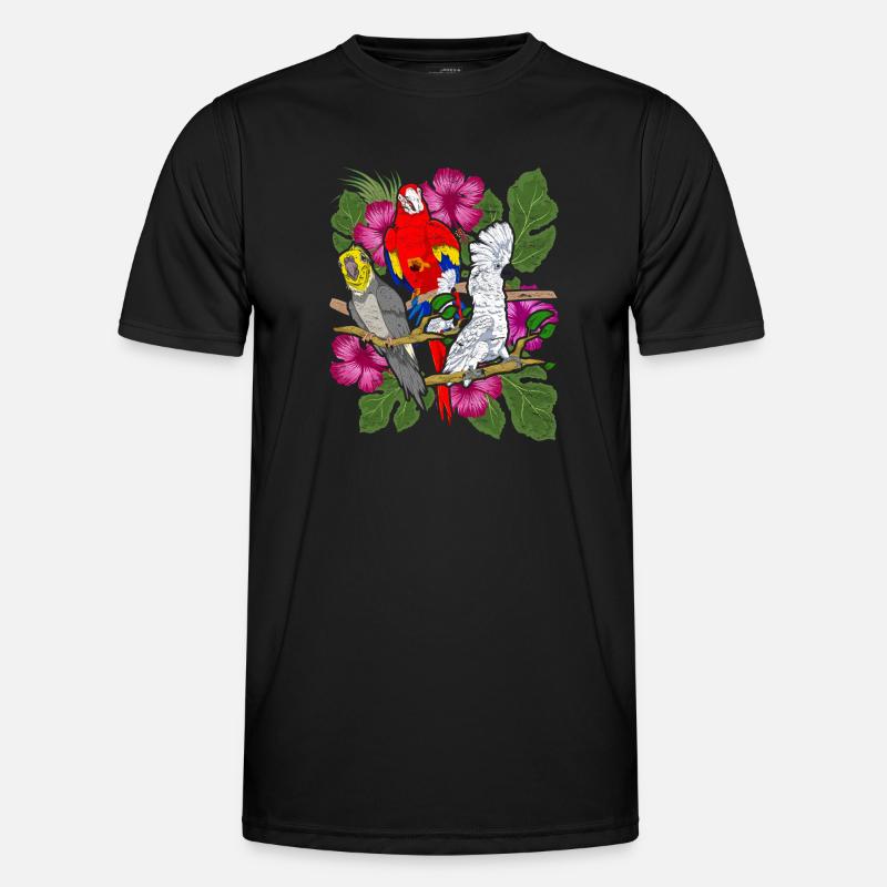 Cacatoès Perruche Fleur Oiseau Cadeau Perroquet T-shirt sport Homme