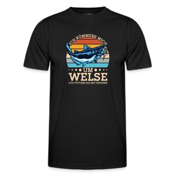 Wels Angeln Norwegen Angelköder Fischerboot - Männer Funktions-T-Shirt - Schwarz - Vorne - AI Model Male 178 dark (178cm)