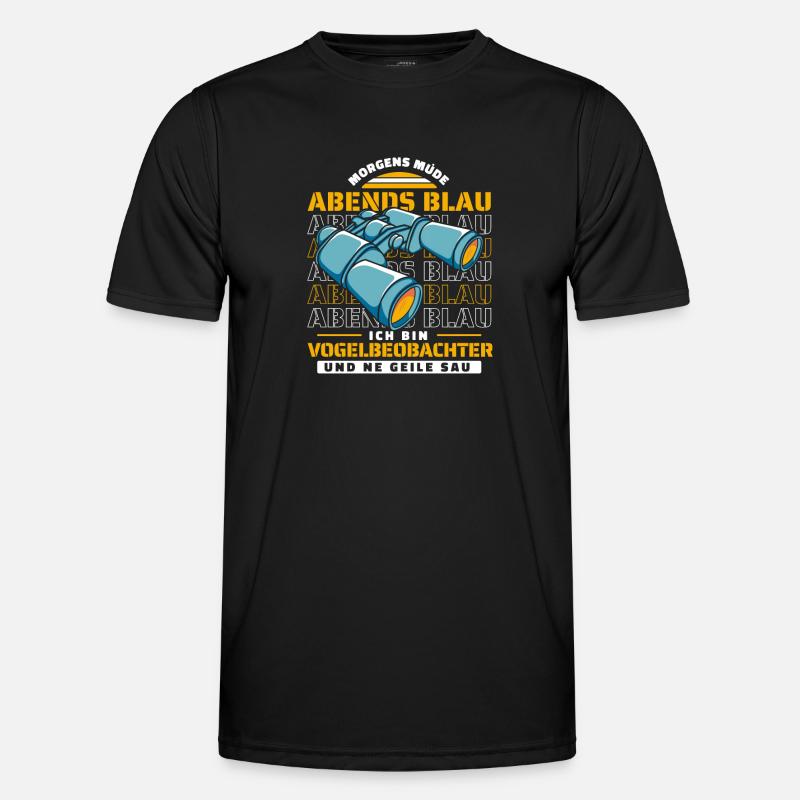 Vogelbeobachter Morgens Mde Abends Blau Männer Funktions-T-Shirt