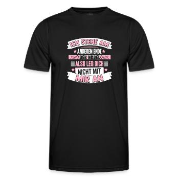 Ich Stehe Am Anderen Ende Der Nadel Also Leg Dich - Männer Funktions-T-Shirt - Schwarz - Vorne - AI Model Male 178 dark (178cm)