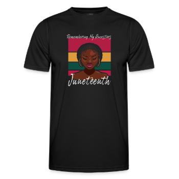 Juneteenth 1865 Gedenken an meine Vorfahren - Männer Funktions-T-Shirt - Schwarz - Vorne - AI Model Male 178 dark (178cm)