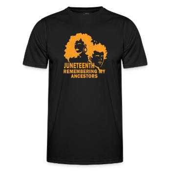 Juneteenth 1865 Remembering My Ancestors - Men's Functional T-Shirt - black - Front - AI Model Male 178 dark (178cm)