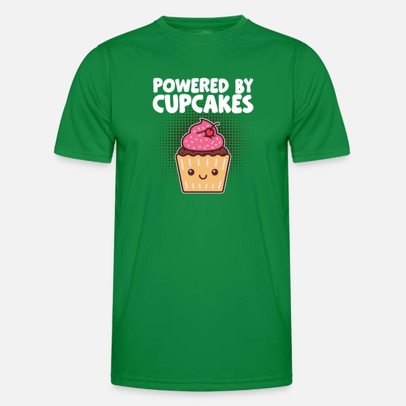 Powered By Cupcakes Funny Baker Pastry Chef Baking Men's Functional T-Shirt