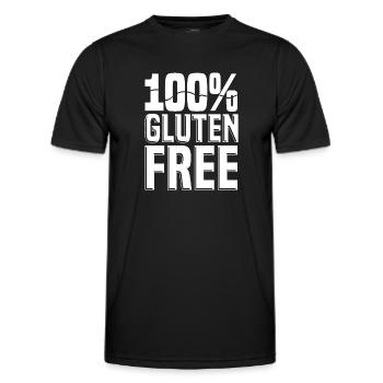 Glutenfrei - Männer Funktions-T-Shirt - Schwarz - Vorne - AI Model Male 178 dark (178cm)