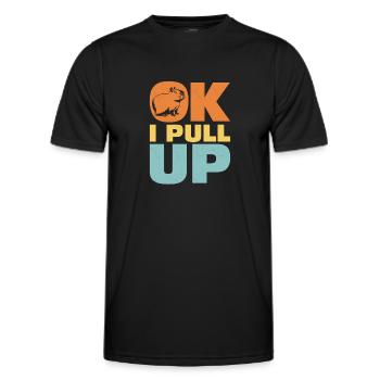 Ok I Pull Up Capybara Animal Lover - Men's Functional T-Shirt - black - Front - AI Model Male 178 dark (178cm)
