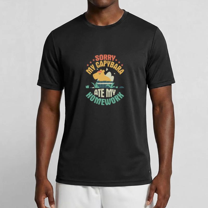 Désolé, mon capybara a mangé mes devoirs Capibara propriétaire T-shirt sport Homme