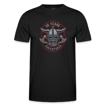 66 ans d’aventures nordiques - 66e anniversaire - T-shirt sport Homme - noir - Devant - AI Model Male 178 dark (178cm)