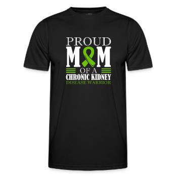 Fière maman d’un guerrier atteint de maladies chroniques - T-shirt sport Homme - noir - Devant - AI Model Male 178 dark (178cm)