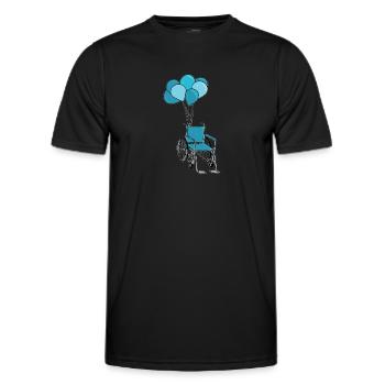 Ballons pour fauteuils roulants - T-shirt sport Homme - noir - Devant - AI Model Male 178 dark (178cm)