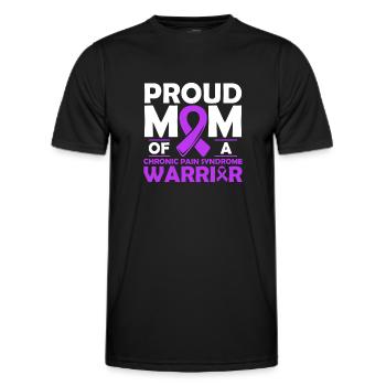 Fière maman d’un guerrier atteint de maladies chroniques - T-shirt sport Homme - noir - Devant - AI Model Male 178 dark (178cm)