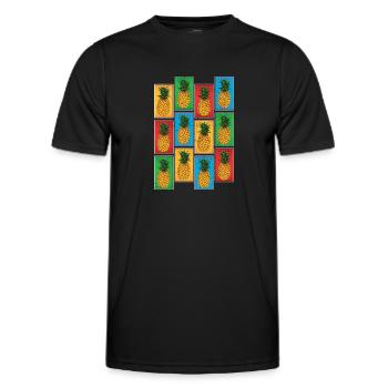 Fruits tropicaux Fruit Cadeau Pop Art Ananas - T-shirt sport Homme - noir - Devant - AI Model Male 178 dark (178cm)
