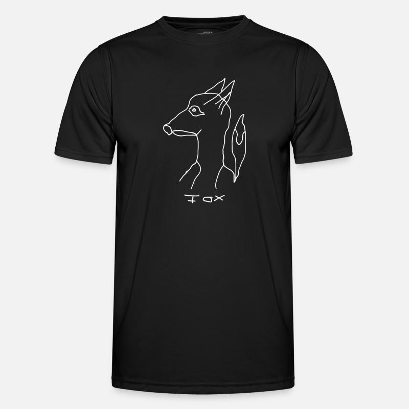 Fuchs - Männer Funktions-T-Shirt - Schwarz