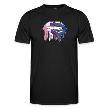 Genderfluide Lippen - Männer Funktions-T-Shirt - Schwarz - Vorne - AI Model Male 178 dark (178cm)