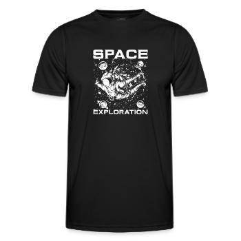 Espace, Espace, Exploration, Colonisation de l’espace - T-shirt sport Homme - noir - Devant - AI Model Male 178 dark (178cm)