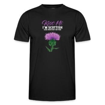 Embrasse-moi, je suis Scottish Thisle - T-shirt sport Homme - noir - Devant - AI Model Male 178 dark (178cm)