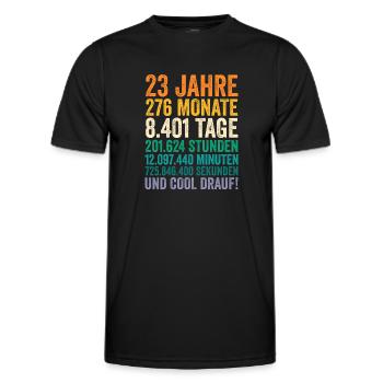 23 Jahre Dreiundzwanzigster Geburtstag - Männer Funktions-T-Shirt - Schwarz - Vorne - AI Model Male 178 dark (178cm)