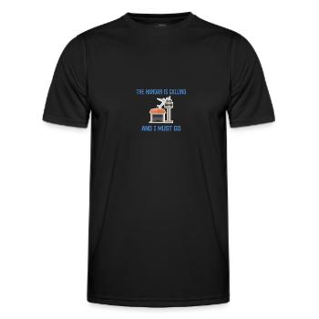 Der Hangar Ruft Und Ich Muss Los: Flugzeugwartung - Männer Funktions-T-Shirt - Schwarz - Vorne - AI Model Male 178 dark (178cm)