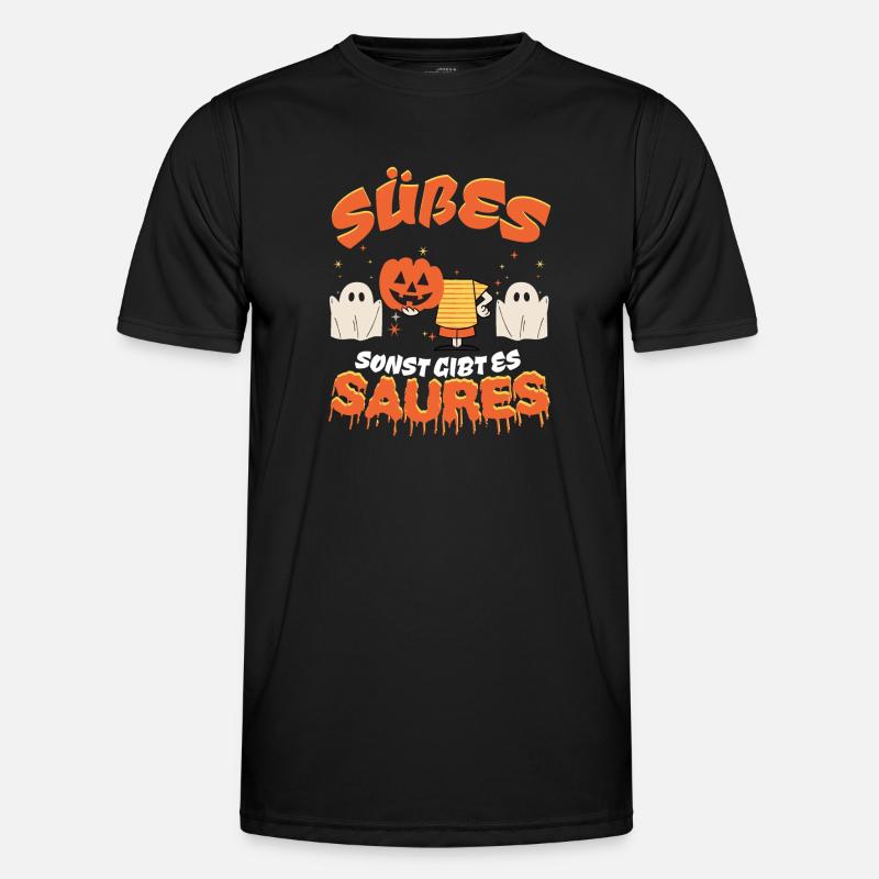 Halloween Süßes oder Saueres - Männer Funktions-T-Shirt - Schwarz