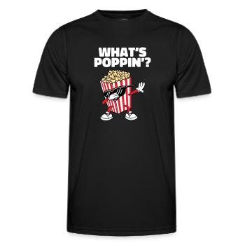Cool Dabbing Popcorn Movie Night Funny What's Popp - Männer Funktions-T-Shirt - Schwarz - Vorne - AI Model Male 178 dark (178cm)