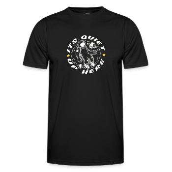 espace, espace, calme, colonisation de l’espace - T-shirt sport Homme - noir - Devant - AI Model Male 178 dark (178cm)