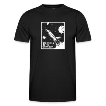 espace, espace, fusée, colonisation de l’espace - T-shirt sport Homme - noir - Devant - AI Model Male 178 dark (178cm)