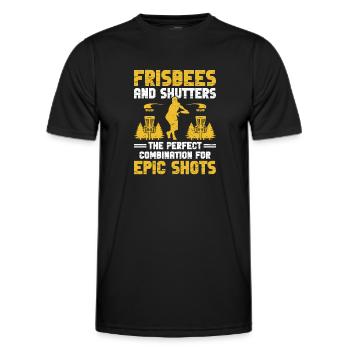 Disc Golf Player Disc Golfer Frisbee Player Par Pu - Men's Functional T-Shirt - black - Front - AI Model Male 178 dark (178cm)