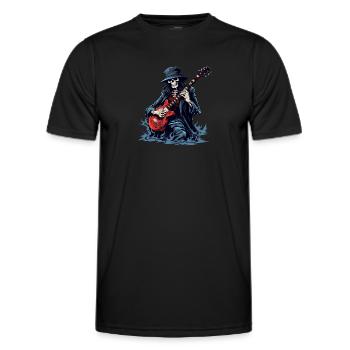Gitarristen-tshirt E-Gitarren-Saiten - Männer Funktions-T-Shirt - Schwarz - Vorne - AI Model Male 178 dark (178cm)