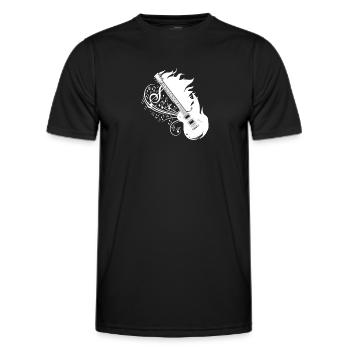 Guitare électrique Flammes de guitare électrique - T-shirt sport Homme - noir - Devant - AI Model Male 178 dark (178cm)
