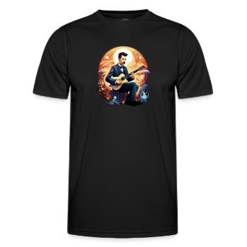 Gitarren E-Gitarren-Saiten E-Gitarre Musiker - Männer Funktions-T-Shirt - Schwarz - Vorne - AI Model Male 178 dark (178cm)