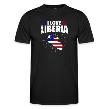 Liberia Flagge Liberianer - Männer Funktions-T-Shirt - Schwarz - Vorne - AI Model Male 178 dark (178cm)