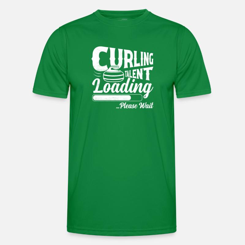 Curling Talent Loading ...Please Wait Broom Curler Männer Funktions-T-Shirt