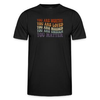 Du bist wichtig, Freundlichkeit, sei freundlich, groovy, psychische Gesundheit - Männer Funktions-T-Shirt - Schwarz - Vorne - AI Model Male 178 dark (178cm)