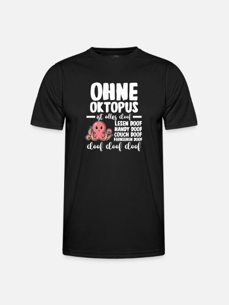 Tintenfisch Oktopus - Männer Funktions-T-Shirt - Schwarz