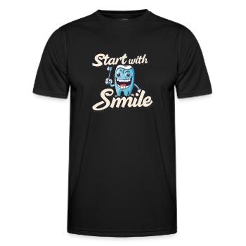 Start With Smile - Men's Functional T-Shirt - black - Front - AI Model Male 178 dark (178cm)