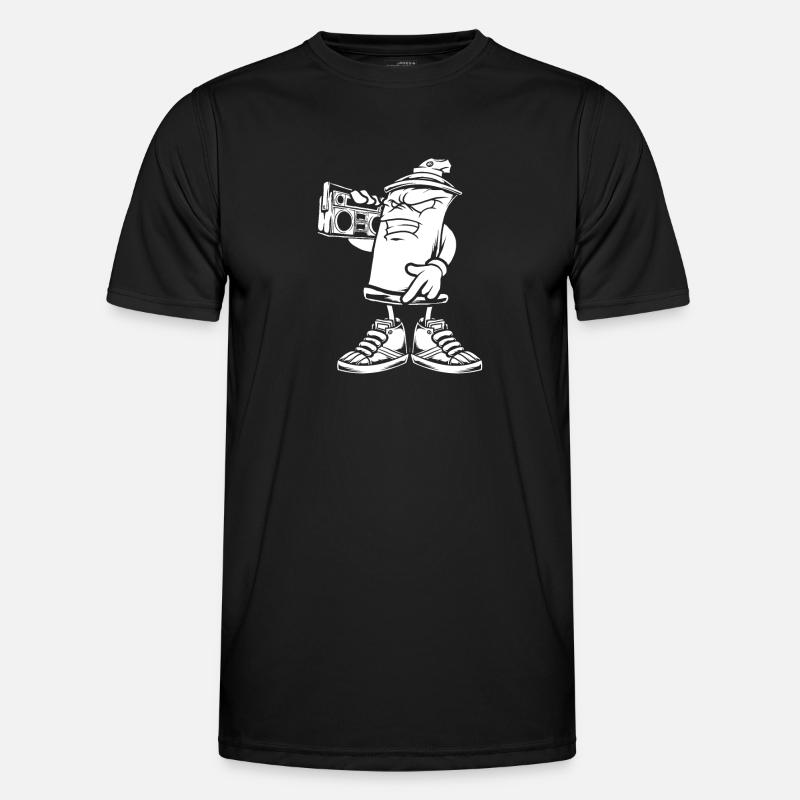 Ghettoblaster Sprühfarbe - Männer Funktions-T-Shirt - Schwarz