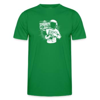 Ghetto Blaster Astronaut - Men's Functional T-Shirt - kelly green - Front - AI Model Male 178 dark (178cm)