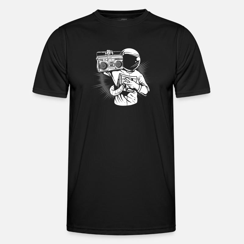 Ghettoblaster Astronaut - Männer Funktions-T-Shirt - Schwarz