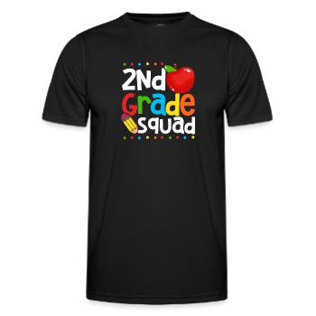 2nd Grade Squad Second Teacher Student 100th Day - Men's Functional T-Shirt - black - Front - AI Model Male 178 dark (178cm)