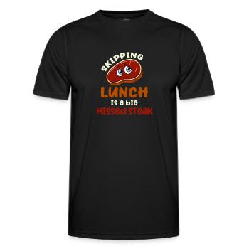 Das Auslassen Des Mittagessens Ist Groß - Männer Funktions-T-Shirt - Schwarz - Vorne - AI Model Male 178 dark (178cm)
