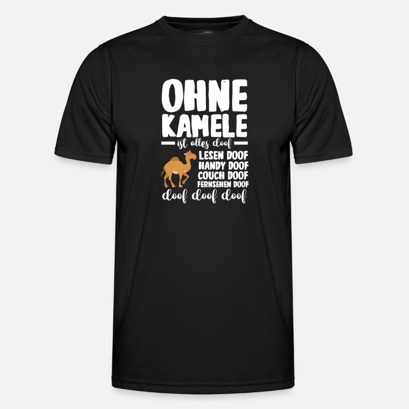 Kamel - Männer Funktions-T-Shirt - Schwarz