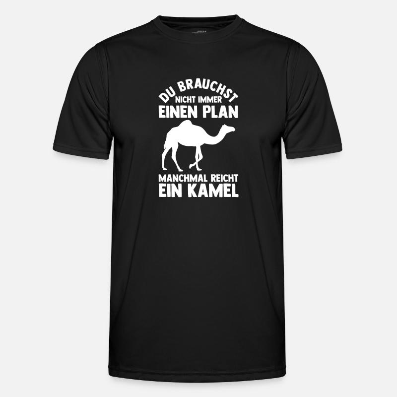 Kamel - Männer Funktions-T-Shirt - Schwarz